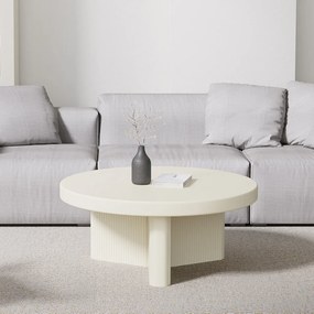 Masuta de cafea rotunda alb stil japandi DEPRIMO 43471 by Deprimo