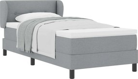 vidaXL Pat cu arcuri cu saltea Gri deschis 100 x 200 cm țesătură