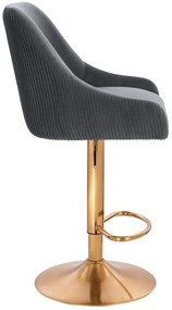 HR920W Scaun Grafit din Catifea cu Bază Aurie