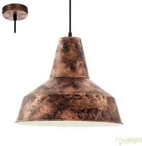 Lustra, Pendul Industrial Style, finisaj cupru-antic, diam.35cm, SOMERTON 49388 EL