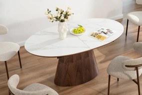 Masa extensibila, Ceramica Alba, Furnir nuc, UNIQUE 160-200cm