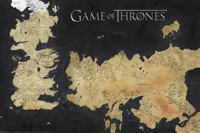 XXL Poster Game of Thrones - Westeros Map, (120 x 80 cm)