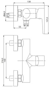 Baterie de duș Cersanit S951-577 MODUO negru