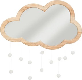 Atmosphera - CLOUD, oglindă de perete pentru copii, 40x36 cm, din lemn de cauciuc