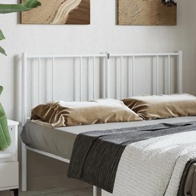 vidaXL Tăblie de pat metalică, alb, 150 cm