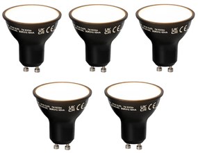 Set 5 becuri Lampa LED Smart GU10 reglabila neagra 7W 600 lm 3000K