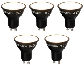 Set 5 becuri Lampa LED Smart GU10 reglabila neagra 7W 600 lm 3000K