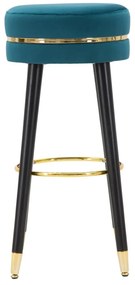 Scaun de bar turcoaz tapițat (înălțime șezut 74 cm) Paris – Mauro Ferretti
