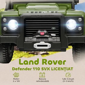 AIYAPLAY Mașină Electrică pentru Copii 3-5 Ani Land Rover 12V și Telecomandă Verde | Aosom Romania