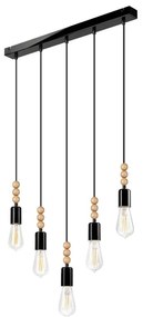 Candelabru pe cablu SIMON 5xE27/60W/230V negru