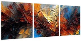 Tablou - Textura culorii (cu ceas) (90x30 cm)