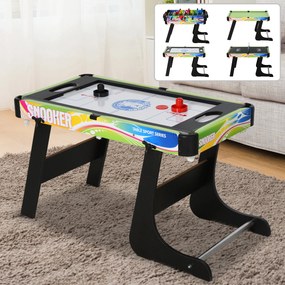 HOMCOM Masă de Joc 4 în 1 pentru Fotbal de Masă, Biliard, Air Hockey și Ping-Pong, 86,5x43,5x64 cm, Multicolor | Aosom Romania