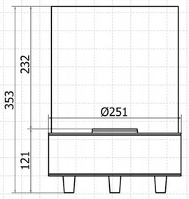 Șemineu BIO Planika Chantico Glassfire 36,1x25,1 cm 2,5kW