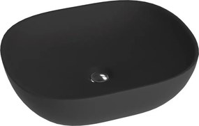 Lavoar pe blat Rune Alva oval 47 cm negru mat