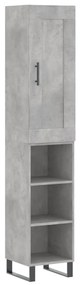 3200349 vidaXL Dulap înalt, gri beton, 34,5x34x180 cm, lemn prelucrat