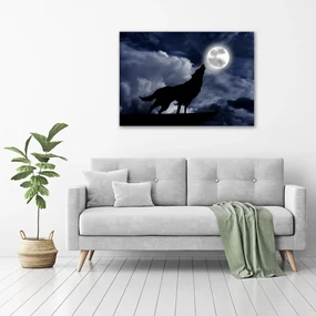 Tablou pe pânză canvas Howling lup plin