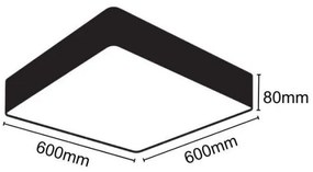 Plafonieră LED/65W/230V 4000K d. 60x60 cm
