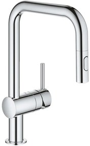 Grohe Minta Baterie chiuveta bucatarie monocomanda cu dus extractibil cu 2 jeturi, pipa U, crom
