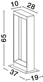Stalp LED mediu pentru exterior design modern IP65 Cairo gri