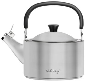 Ceainic din oțel inoxidabil mat cu capac de presiune Vialli Design Diamante, 1,5 l