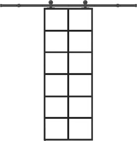 vidaXL Ușă glisantă cu set feronerie, 76x205 cm, sticlă ESG/aluminiu