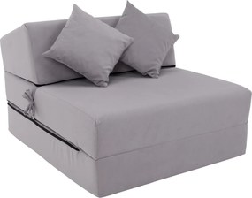 Saltea pliabilă/fotoliu extensibil, 2 in 1, gri deschis, PELOS
