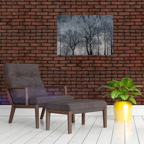 Tablou - Siluetă copac și frunze (70x50 cm)