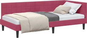 vidaXL Cadru de pat colțar Roșu Vin 90 cm x 190 cm Catifea