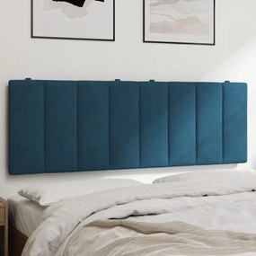 374665 vidaXL Pernă tăblie de pat, albastru, 120 cm, catifea
