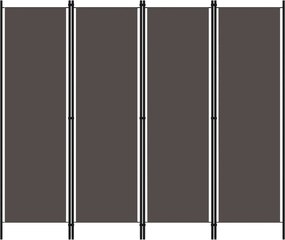 vidaXL Paravan de cameră cu 4 panouri, antracit, 200 x 180 cm