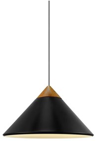 Lustra, Pendul Design Nordic Minimalist, Lemn, Metal, Kinto negru