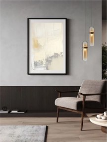 Pendul modern LED, Metal, Auriu, Sticla, Amber, Norma