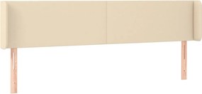 vidaXL Tăblie de pat cu aripioare, crem, 183x16x78/88 cm textil