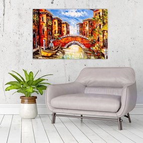 Tablou - Pictură în ulei a orașului III. (90x60 cm)