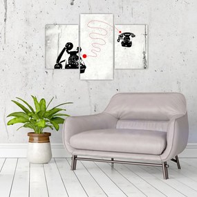 Tablou - Desen de telefon în stilul lui Banksy (90x60 cm)