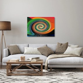 Tablou pe sticlă abstract - spirala colorata (70x50 cm)