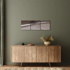 Tablou cu fibre abstacte (cu ceas) (90x30 cm)