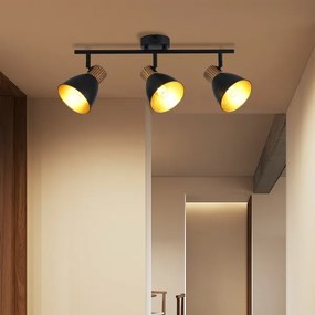 Brilagi - Aplică spot ODENSE 3xE14/10W/230V lemn de cauciuc/negru