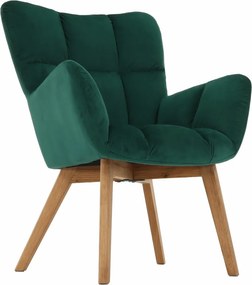 Fotoliu de design, catifea Velvet smarald/stejar, KOMODO