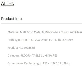 Veioza/Lampa de masa design modern decoprativ ALLEN