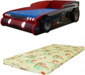 Pat masina Robocar lumini cu saltea