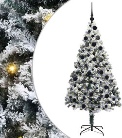 vidaXL Brad de Crăciun artificial Alb 180 cm PVC și Oțel și Plastic