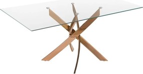 Masa dreptunghiulara design modern Veola auriu roze 160x95cm