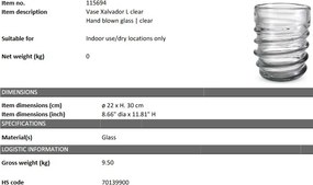 Vaza flori, Vas decorativ Xalvador L, transparent 115694 HZ