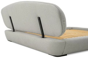 Pat matrimonial gri deschis tapițat cu somieră 140x200 cm Odette – Scandic