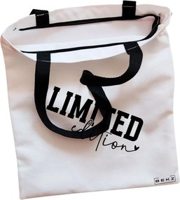 Sacosa de Panza pentru Cumparaturi, Geanta Tote, model Limited Edition, Cu fermoar, 38x34.5 cm, Alba, BEKZ®