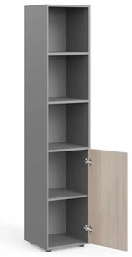 Dulap înalt Manager 39,9 x 42,2 x 196,5 cm, dreapta, salcâm deschis / gri