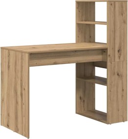 vidaXL Birou cu raft Stejar Artizanal 113 x 54 x 120 cm Lemn compozit