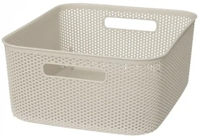 Cutie depozitare Croshet Crem, plastic, 4 litri, 25.5 x 19.5 x H 10.5 cm