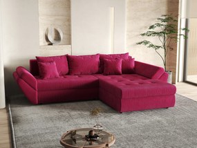 Colțar extensibil dumonde cu ladă de depozitare si sezut confortabil din spuma high-density, Loana Zoom Red II 270x185 cm